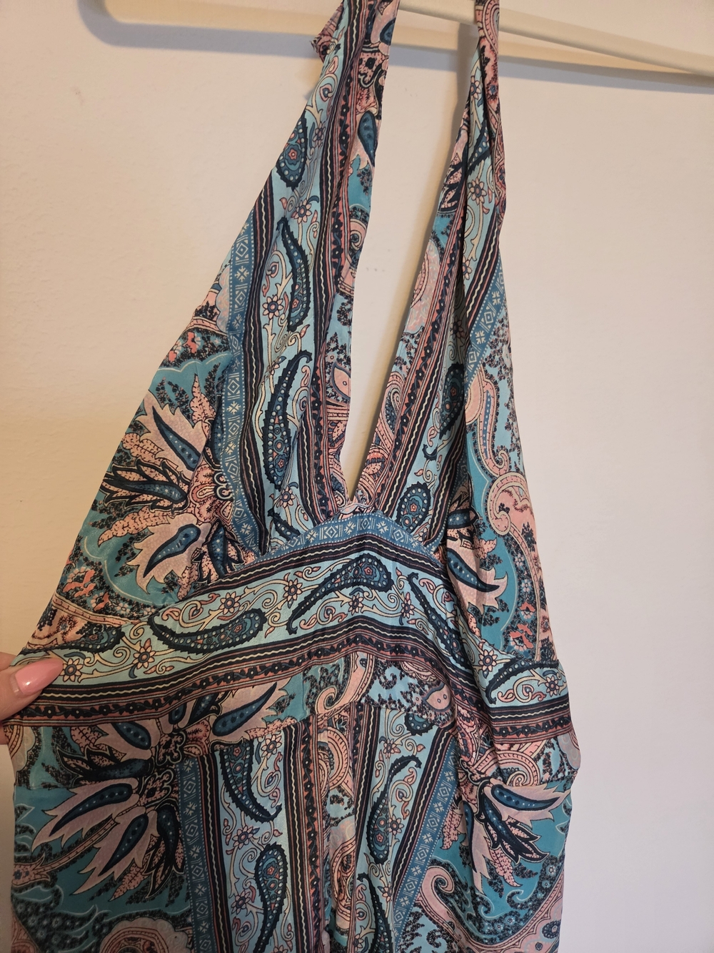 Paisley Halter Wide Leg Jumpsuit - Picture 3 of 7